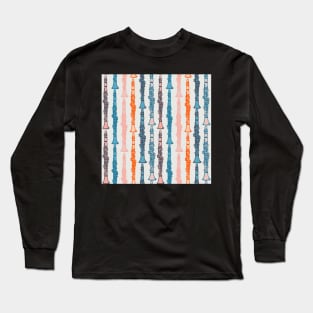 Clarinet parade pattern in vintage colours Long Sleeve T-Shirt